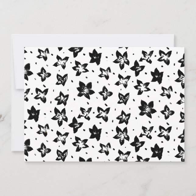 Rekonstruiertes Blumenmuster - Achromatische Goth Einladung (Vorderseite)