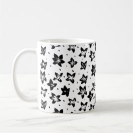 Rekonstruiertes Blumenmuster - Achromatische Goth Kaffeetasse