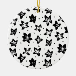 Rekonstruiertes Blumenmuster - Achromatische Goth Keramik Ornament