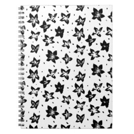 Rekonstruiertes Blumenmuster - Achromatische Goth Notizblock