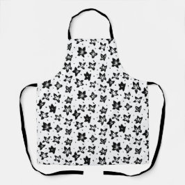 Rekonstruiertes Blumenmuster - Achromatische Goth Schürze