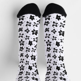 Rekonstruiertes Blumenmuster - Achromatische Goth Socken