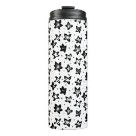 Rekonstruiertes Blumenmuster - Achromatische Goth Thermosbecher