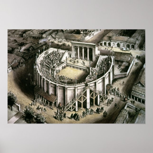 Rekonstruktion des Theaters, römisches 2. Jahrhund Poster (Vorne)