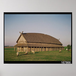 Rekonstruktion eines Viking-Hauses des 11. Poster