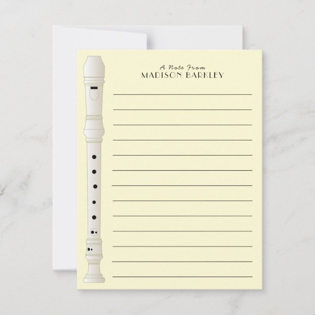 Rekorder Music Teacher Dankeskarte (Vorderseite)