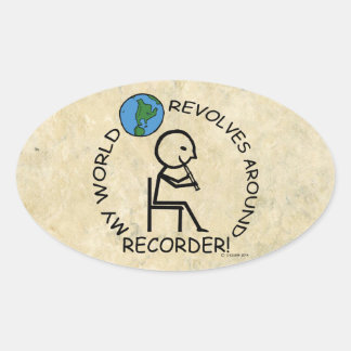 Rekorder - World Revolves rund um Oval Sticker