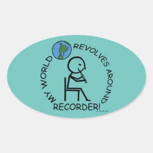 Rekorder - World Revolves rund um Oval Sticker