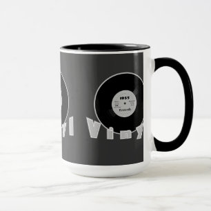 Rekordschwarzes u. Weiß 2 des VINYL1955 Tasse