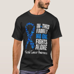 Rektal Cancer Awareness Month Blue Ribbon Butterfl T-Shirt