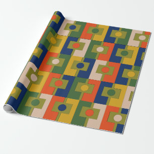 Rektangel Mid Century Modern Geometrisches Muster Geschenkpapier