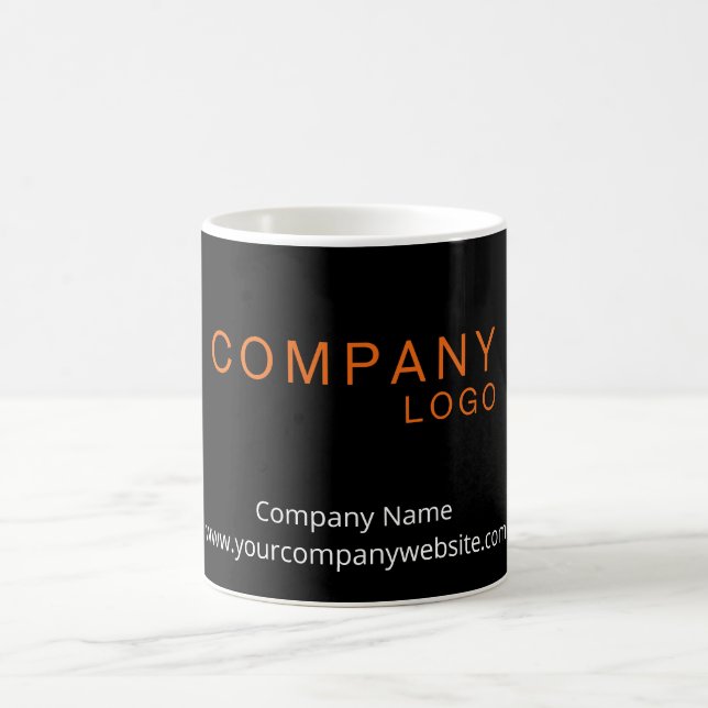 REKTANGLE LOGO BUSINESS COMPANDED BLACK KAFFEETASSE (Mittel)