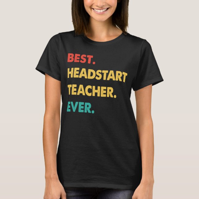 Rektorlehrer Retro Bester Headstart-Lehrer je T-Shirt (Vorderseite)