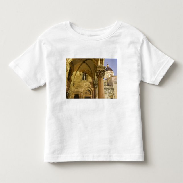 Rektor's Palace Arches mit Dubrovnik Kathedrale Kleinkind T-shirt (Vorderseite)