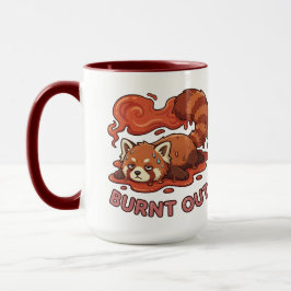 Relatable "Burnt Out" Red Panda – Cute Melted Aest Tasse