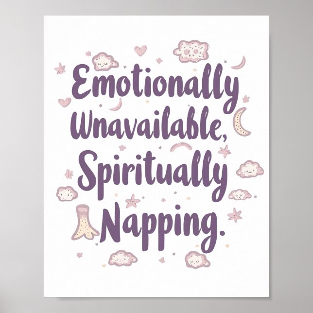 Relatable Self Care and Tired Quote Poster (Vorne)