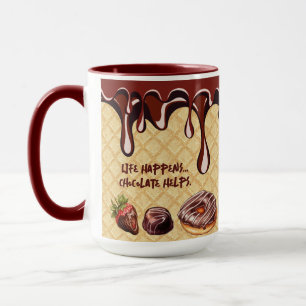 Relating Funny Phrase Chocolate Lovers Dessert Tasse