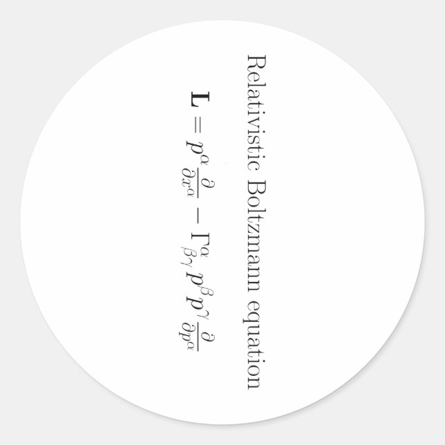 Relativistische Boltzmanngleichung Runder Aufkleber (Vorderseite)