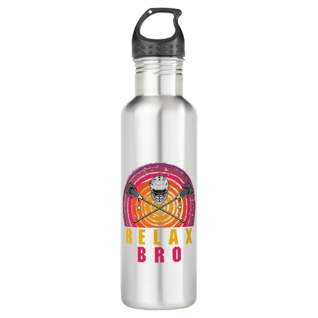 Relax Bro Lacrosse Edelstahlflasche (Vorderseite)