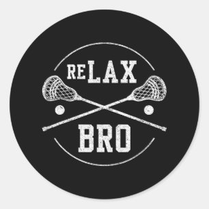 Relax Bro Lax Sticks - Retro Vintages Funny Lover Runder Aufkleber