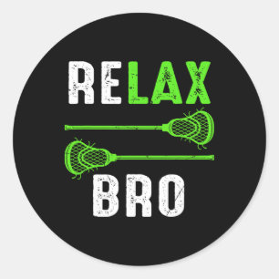 Relax Bro Vintag Lacrosse Runder Aufkleber
