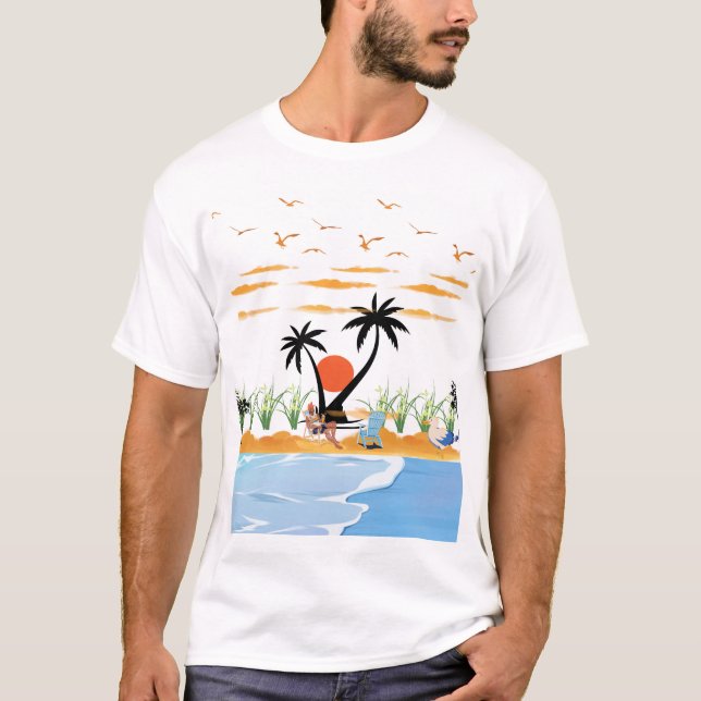 Relax & Chill Summer Paradise Design T-Shirt (Vorderseite)