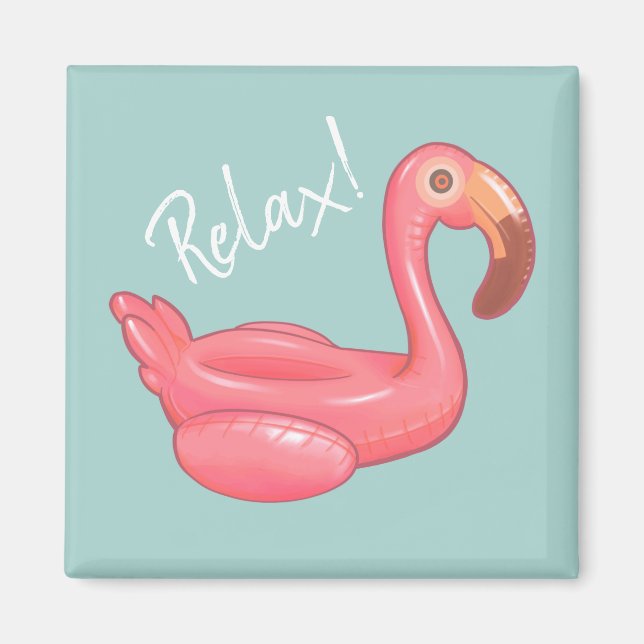 Relax Flamingo Float Magnet (Vorne)