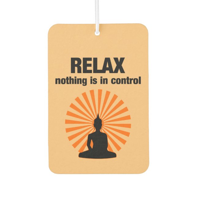 Relax Funny Buddha Quote Autolufterfrischer (Vorderseite)