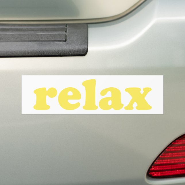 Relax gelbe moderne Typografie witzige Vorsicht Autoaufkleber (Auf Auto)