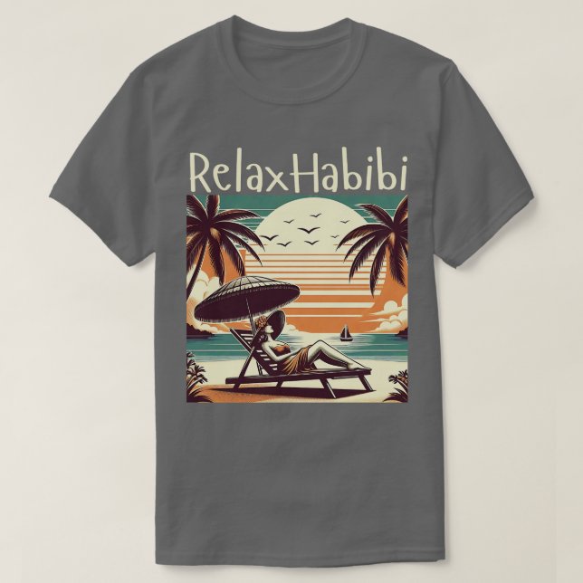 Relax Habibi Romantische Funny Arabic Roots Yoga L T-Shirt (Design vorne)