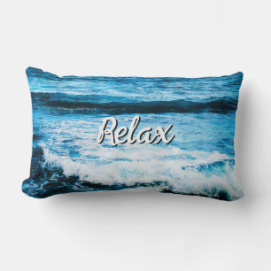 Relax Hawaii Türkise Ocean Waves Foto Script Lendenkissen