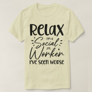 Relax Ich bin Sozialarbeiterin Funny Remüde Mama V T-Shirt