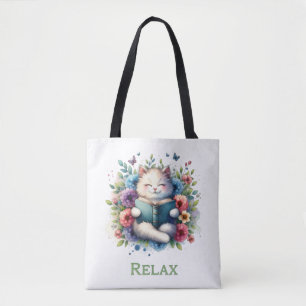 „Relax“-Katze-Lesetasche