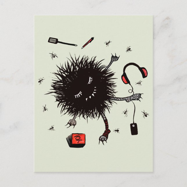 Relax Lazy Monster Niedlich Funny Postkarte (Vorderseite)