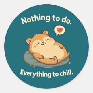 "Relax Mode - Chubby Hamster Sticker" Runder Aufkleber