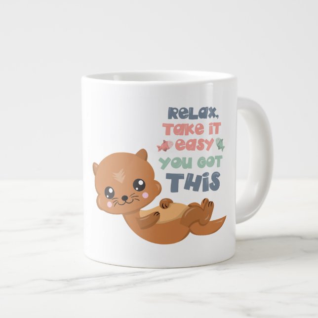 Relax - Otter - Jumbo-Tasse (Vorderseite Rechts)