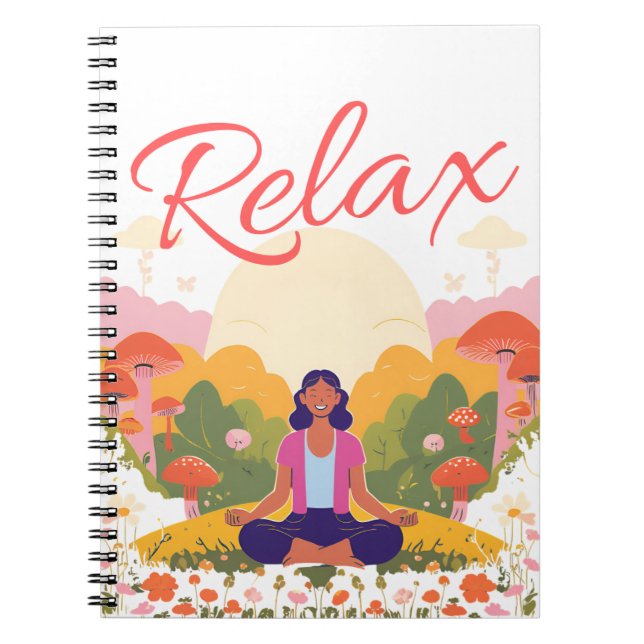 Relax Peace Calm Mushroom Blank Notebook Notizblock (Vorderseite)