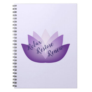 Relax Release Erneuerung der Lila Lotus-Blume Notizblock