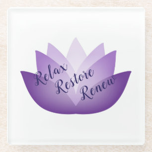 Relax Restore Reneve Lovender Lotus Blume Glasuntersetzer