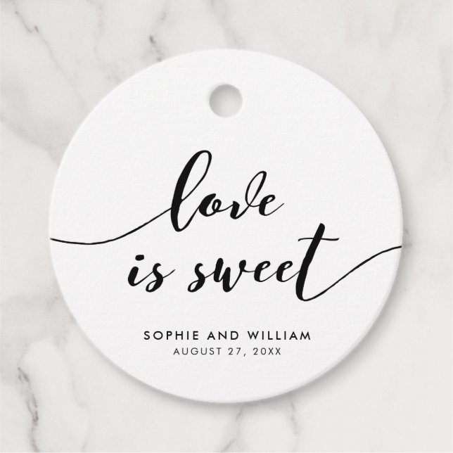Relax Script Liebe ist Sweet Wedding Geschenkanhänger (Vorderseite)