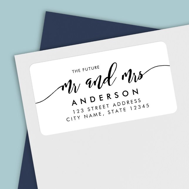 Relax Script The Future Mr. und Mrs. Address Adressaufkleber (Von Creator hochgeladen)