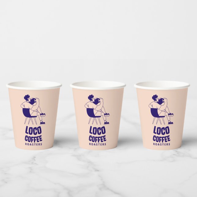 Relax & Sip Minimal Logo Pappbecher (Multi)