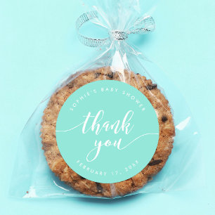 Relax Skript Vielen Dank Pastel Mint Runder Aufkleber