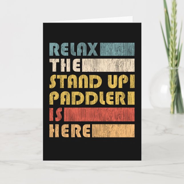 Relax Stand Up Paddler, SUP Paddle Board Geschenk Karte (Vorderseite)