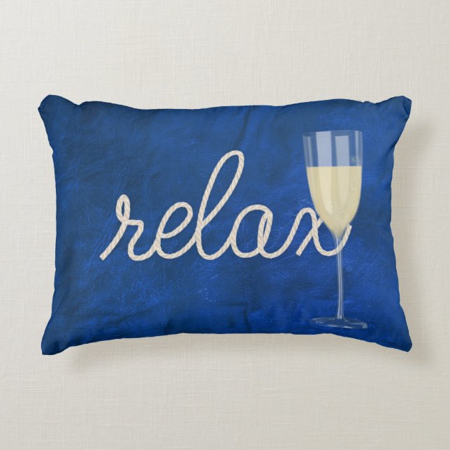 RELAX Text Nautical Rope Accent Pillow Dekokissen (Vorderseite)