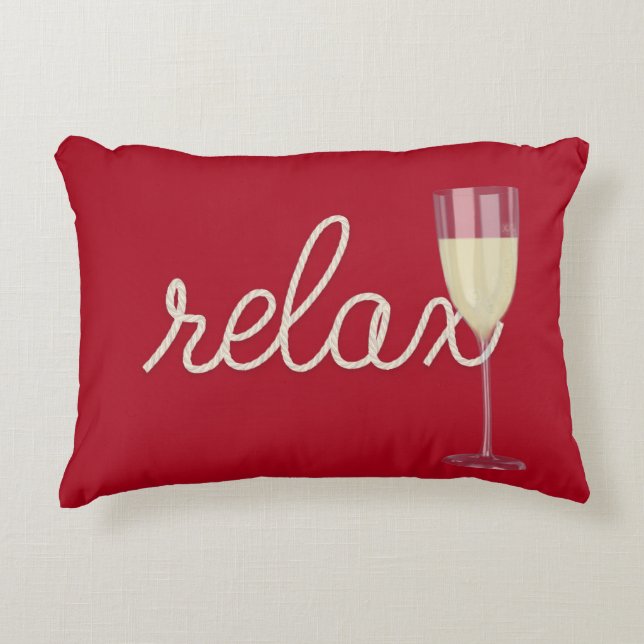 RELAX Text Nautical Rope Accent Pillow Dekokissen (Vorderseite)