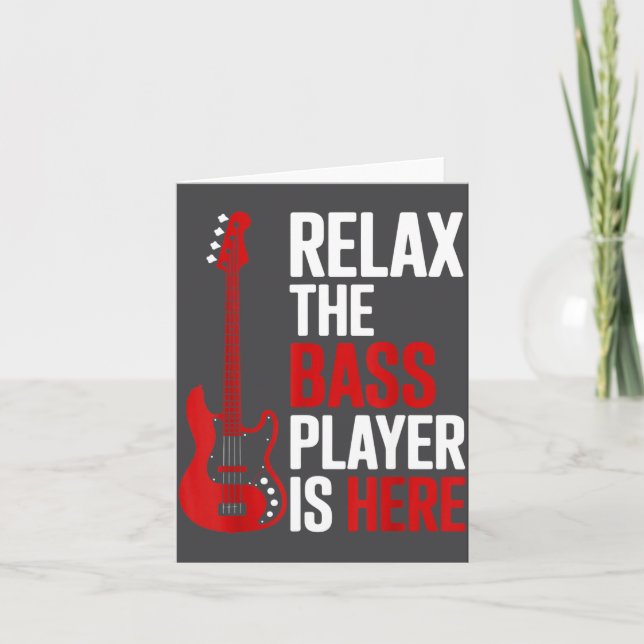 Relax The B Player Is Here Retro Guitar Musician F Karte (Vorderseite)