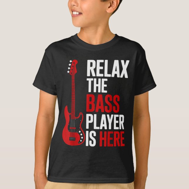 Relax The B Player Is Here Retro Guitar Musician F T-Shirt (Vorderseite)