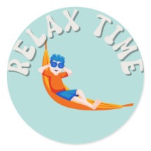 Relax Time Boy Classic Round Sticker