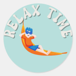 Relax Time Boy Classic Round Sticker